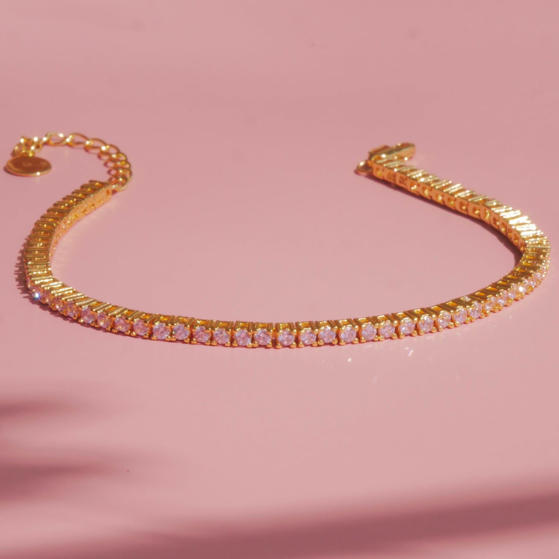 Tennisarmbånd pink lyserød