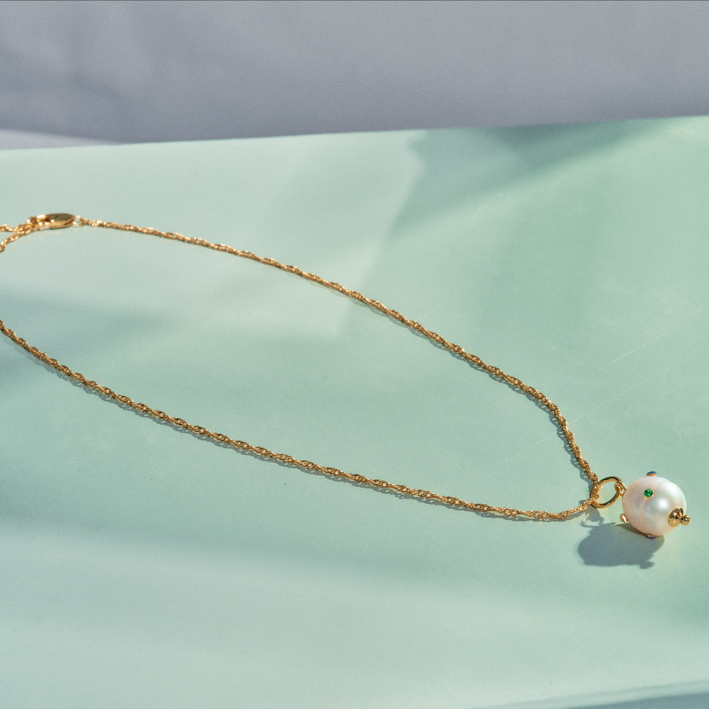 Emmeli Halskæde 18k Forgyldt m. Multi Ferskvandsperle - Vandfast