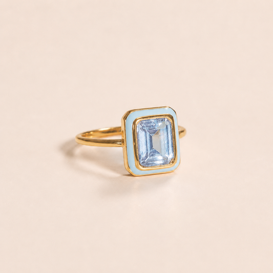 Blå Palette Ring 18k Guldbelagt