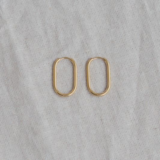 Sif Hoop Øreringe Stor 18k Forgyldt - Vandfast