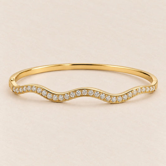 Kaja wave vandfast armbånd crystal med zirkoner produktbillede