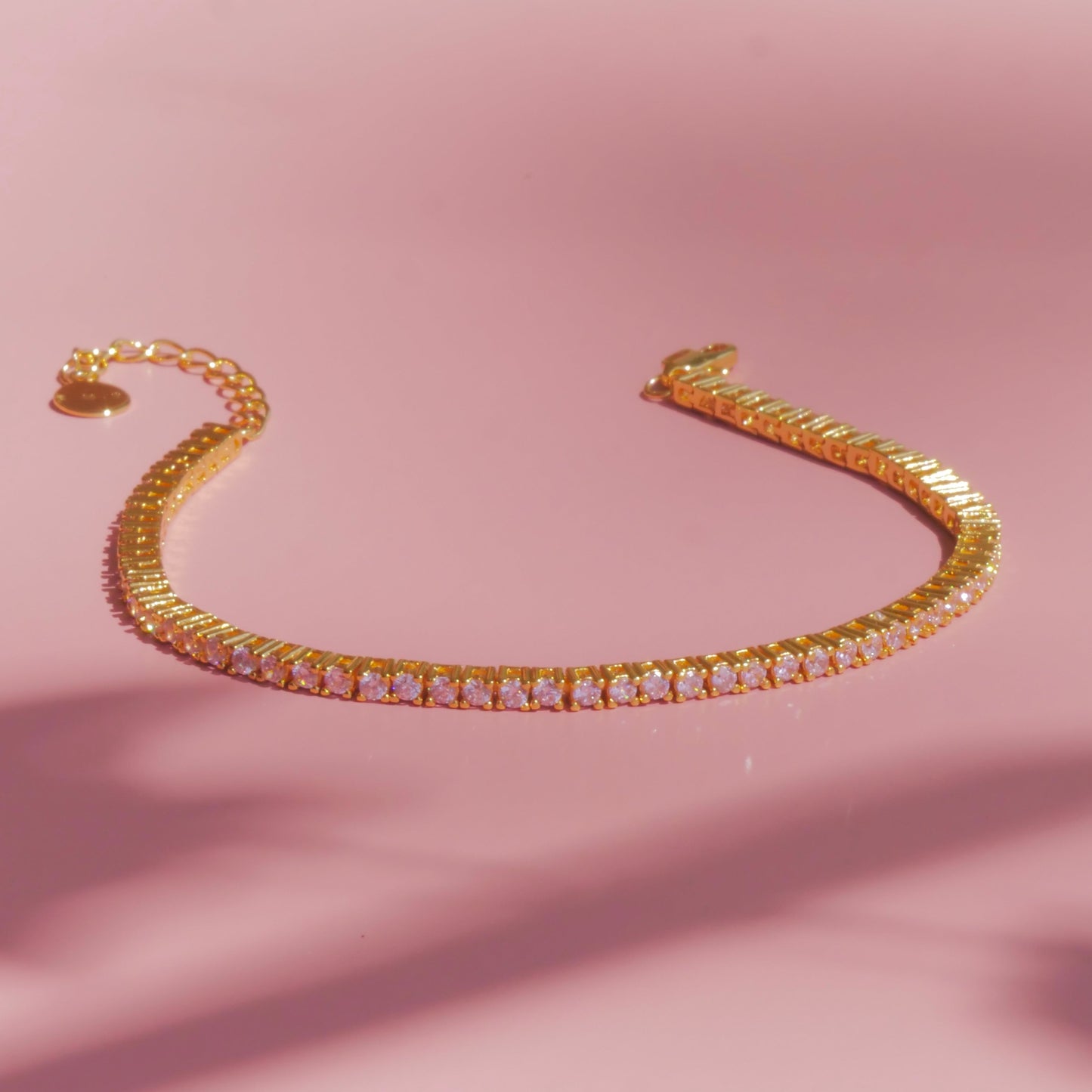 tennisarmbånd lyserød pink front